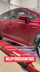 Jos autosi puoltaa (ohjaus vetää sivulle suoralla tiellä) ajettaessa, ratti on suoraan ajettaessa vinossa tai renkaat kuluvat ep...
