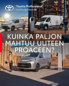 Täyssähköiseen ja monipuoliseen Toyota Proace -mallistoon mahtuu paljon hyötyjä yrittäjälle: valinnanvaraa kaiken kokoiseen tarp...