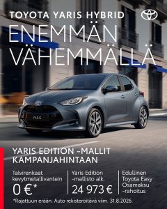 Ikisuosikki Toyota Yaris Hybrid tekee jokaisesta ajomatkasta hauskan ja huolettoman