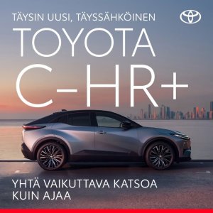 Täysin uusi, täyssähköinen Toyota C-HR+ on yhdistelmä tyyliä ja tehoa: coupémaiset linjat kohtaavat erinomaisen ajettavuuden, va...