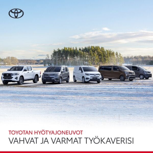 Toyotan hyötyajoneuvot – kattava mallisto nelivedosta täyssähköön. Tarjoamme Suomen laajimman huoltoverkoston lisäksi mm. rahoit...
