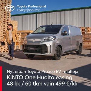 Täyssähköiseen Toyota Proace -mallistoon mahtuu paljon hyötyjä yrittäjälle