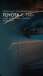 Täysin uusi, täyssähköinen Toyota C-HR+ on yhdistelmä tyyliä ja tehoa: coupémaiset linjat kohtaavat erinomaisen ajettavu...