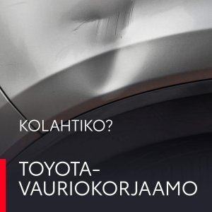 Kolahtiko? Varaa vauriotarkastus Toyota-vauriokorjaamostamme, me tunnemme autosi lattiasta kattoon ja mutterista maaleih...