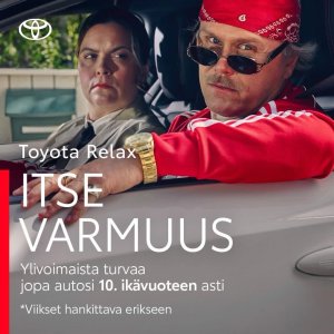 Saat Toyota Relax -turvan käymällä Toyota-merkkihuollossa huoltovälin mukaisesti. Kattava turva on voimassa jopa autosi ...