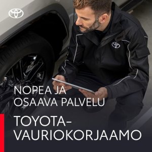 Jos kolahtaa, niin silloin tie vie Toyota-vauriokorjaamolle. Tunnemme autosi lattiasta kattoon ja mutterista maaleihin. ...